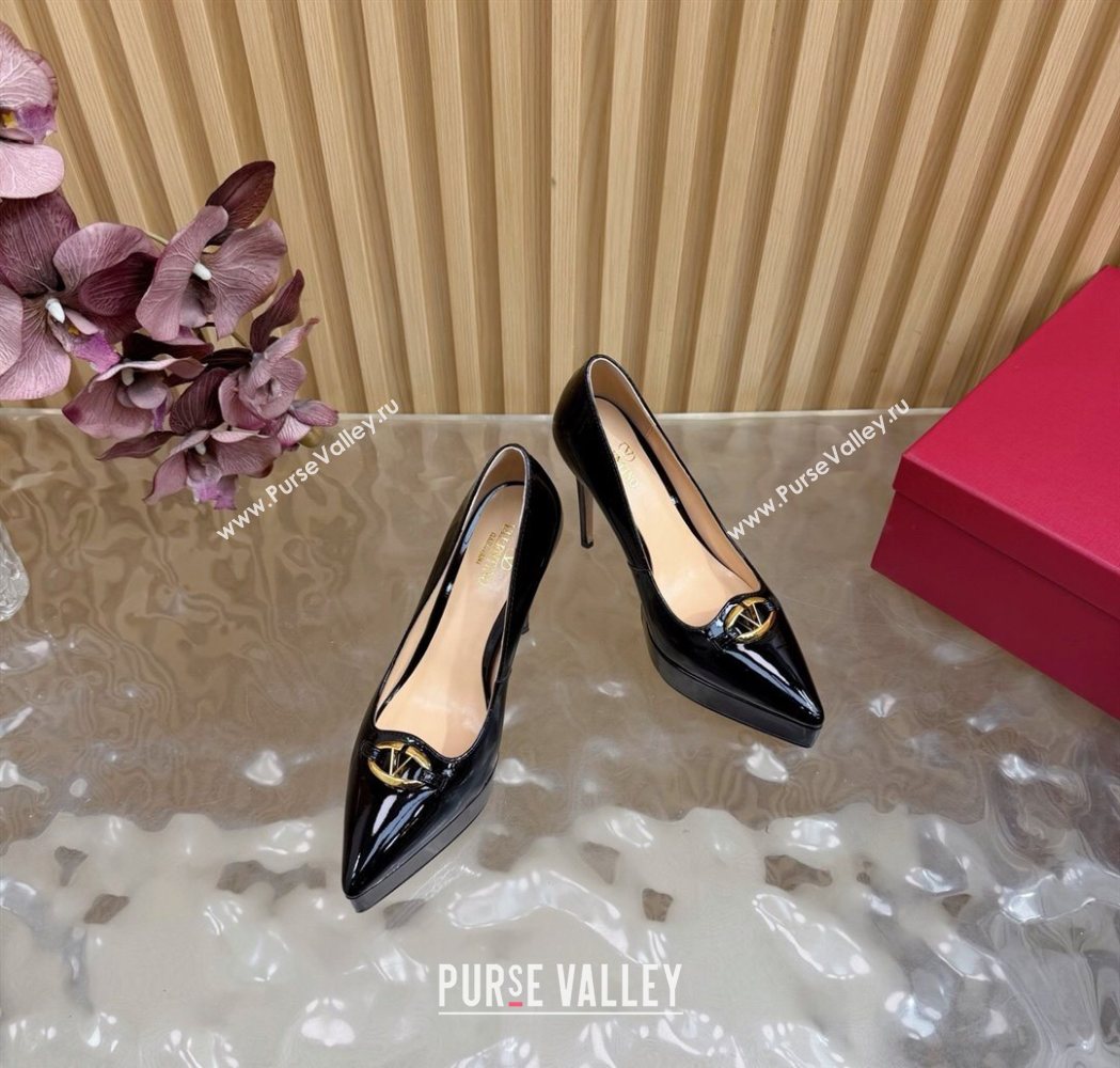 Valentino The Bold Edition VLogo Platform Pumps 11.8cm in Patent Leather Black 2025 VLTN121602 (MD-251216014)