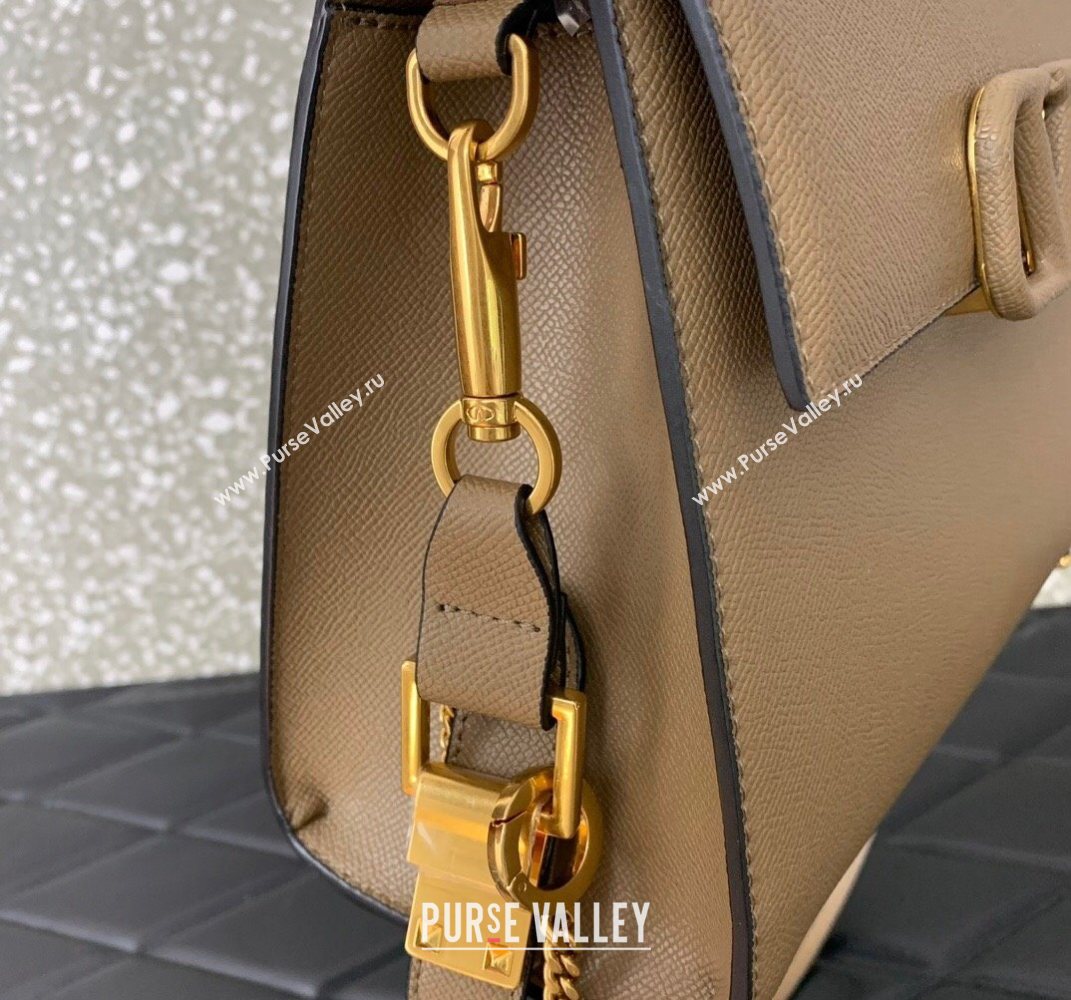 Valentino Medium VSLING Grainy Calfskin Handbag Khaki 2025 2828 (LKF-250626005)