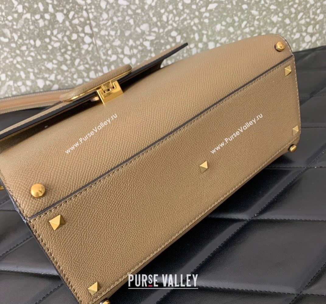 Valentino Medium VSLING Grainy Calfskin Handbag Khaki 2025 2828 (LKF-250626005)