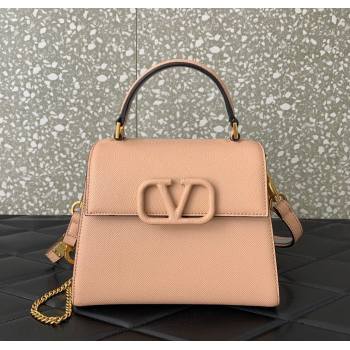 Valentino Small VSLING Grainy Calfskin Handbag Light Pink 2025 2727 (LKF-250626010)