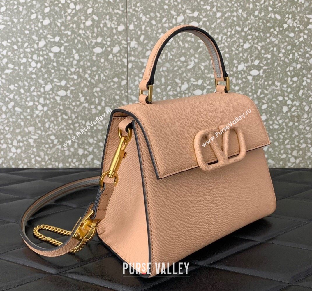 Valentino Small VSLING Grainy Calfskin Handbag Light Pink 2025 2727 (LKF-250626010)