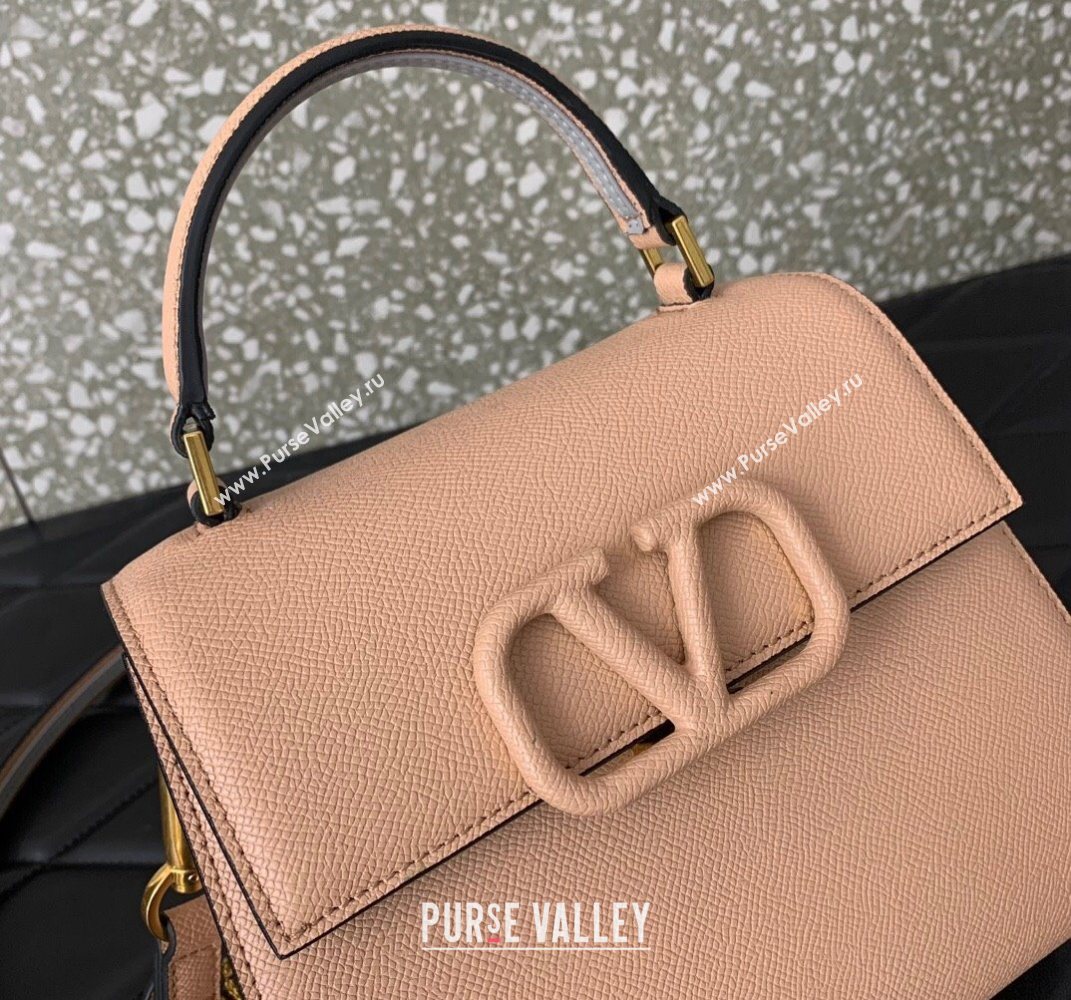 Valentino Small VSLING Grainy Calfskin Handbag Light Pink 2025 2727 (LKF-250626010)