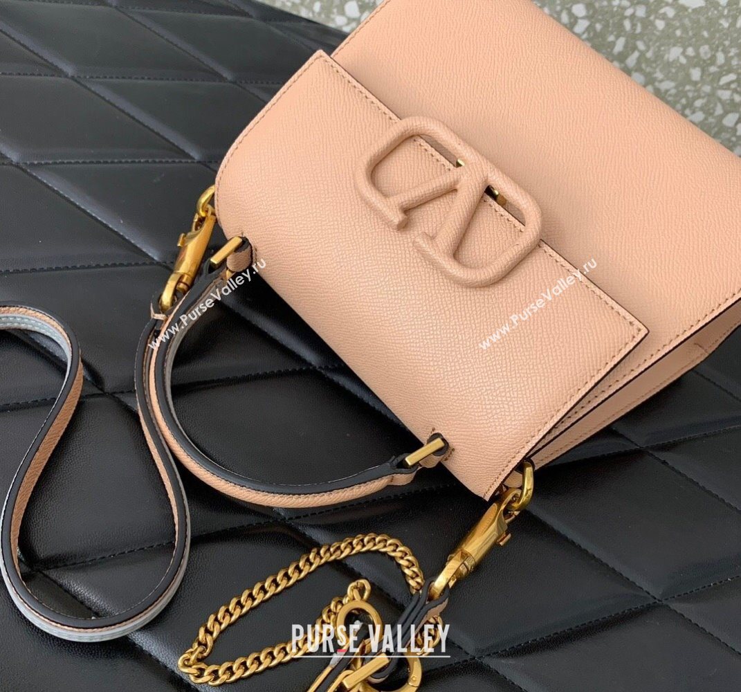Valentino Small VSLING Grainy Calfskin Handbag Light Pink 2025 2727 (LKF-250626010)
