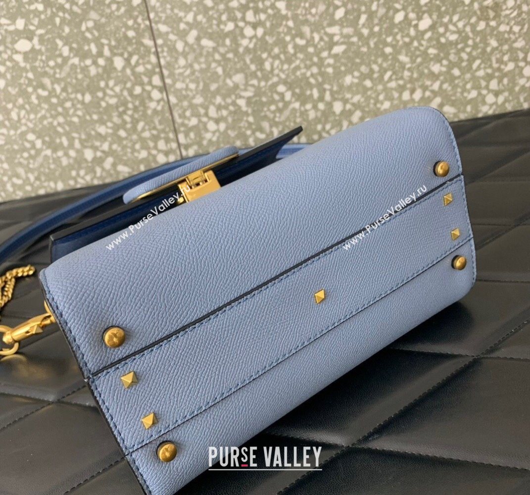 Valentino Small VSLING Grainy Calfskin Handbag Blue 2025 2727 (LKF-250626011)