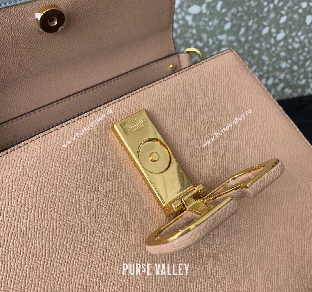 Valentino Medium VSLING Grainy Calfskin Handbag Light Pink 2025 2828 (LKF-250626004)