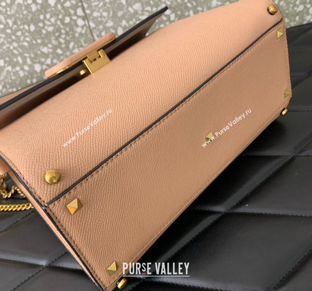 Valentino Medium VSLING Grainy Calfskin Handbag Light Pink 2025 2828 (LKF-250626004)