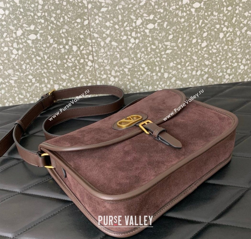 Valentino Antibes Shoulder Bag in Suede Dark Brown 2026 2078 (LKF-260120001)
