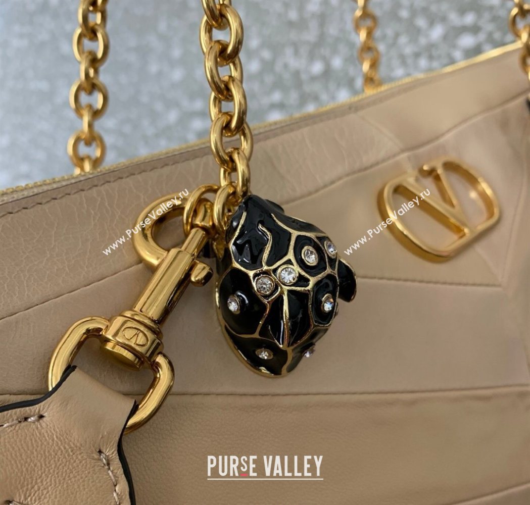 Valentino Panthea HandBag in V Shiny and Matte Nappa Leather Nude 2026 0070 (LKF-260120010)
