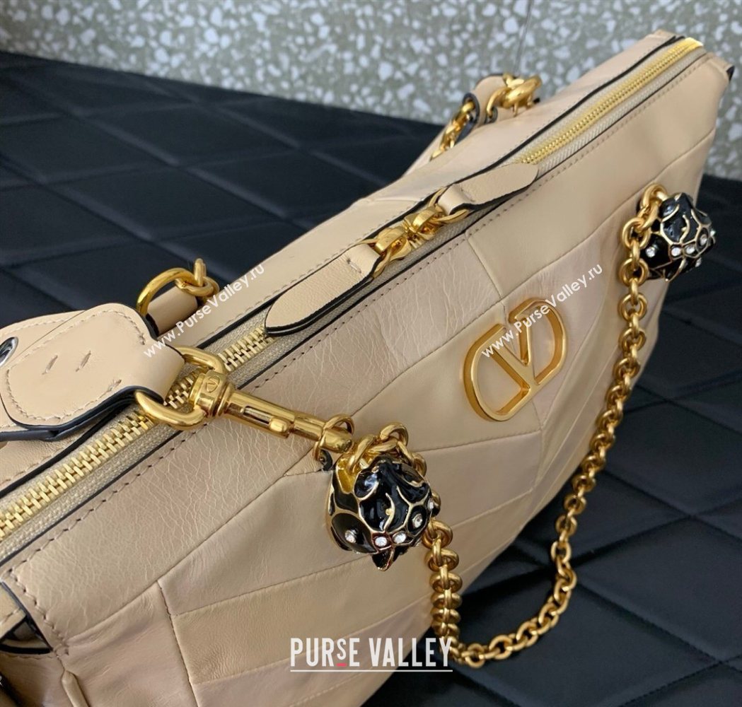 Valentino Panthea HandBag in V Shiny and Matte Nappa Leather Nude 2026 0070 (LKF-260120010)