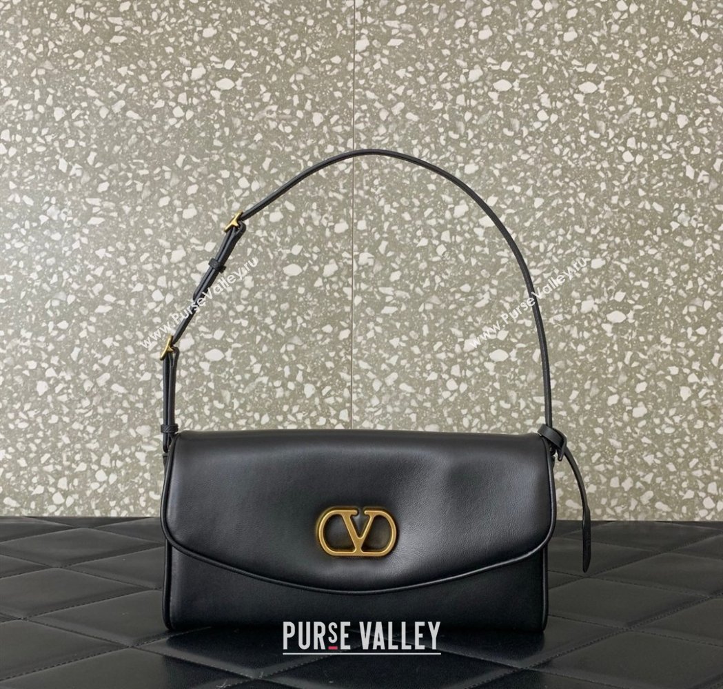 Valentino Devain Small Shoulder Bag in Lambskin Leather Black 2026 2031 (LKF-260120017)