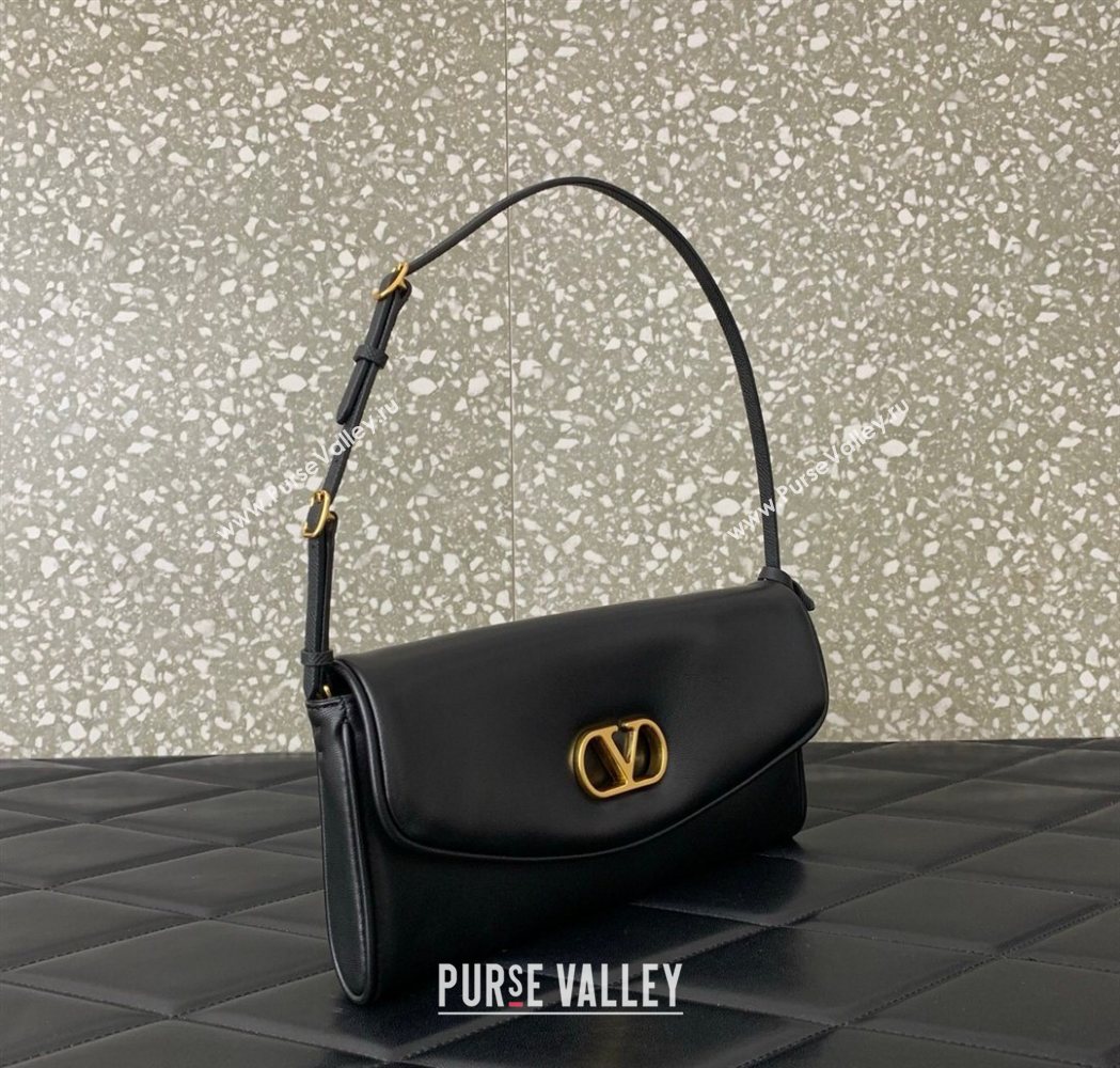 Valentino Devain Small Shoulder Bag in Lambskin Leather Black 2026 2031 (LKF-260120017)