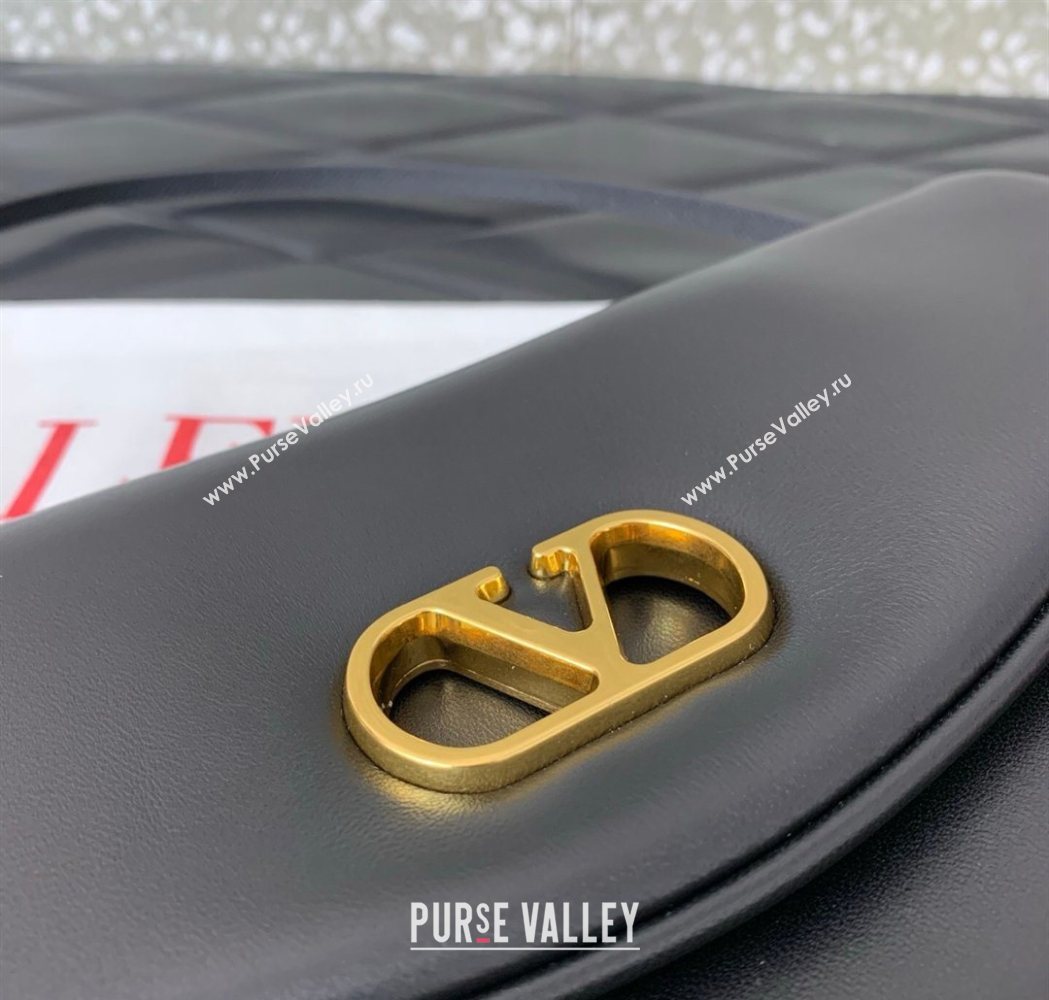 Valentino Devain Small Shoulder Bag in Lambskin Leather Black 2026 2031 (LKF-260120017)