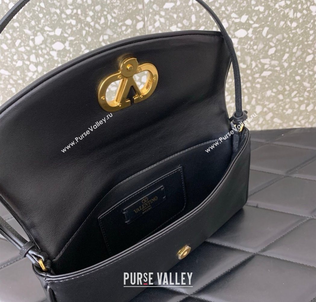 Valentino Devain Small Shoulder Bag in Lambskin Leather Black 2026 2031 (LKF-260120017)