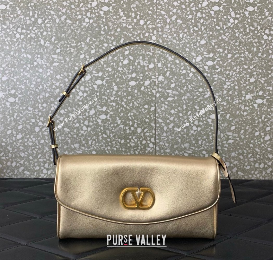 Valentino Devain Small Shoulder Bag in Lambskin Leather Gold-Tone 2026 2031 (LKF-260120018)