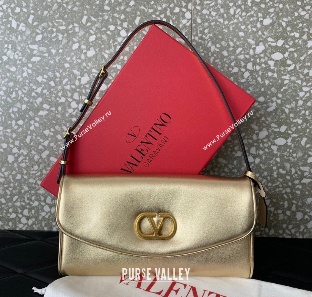 Valentino Devain Small Shoulder Bag in Lambskin Leather Gold-Tone 2026 2031 (LKF-260120018)