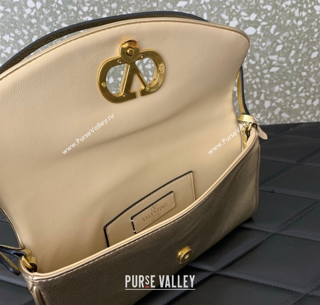 Valentino Devain Small Shoulder Bag in Lambskin Leather Gold-Tone 2026 2031 (LKF-260120018)
