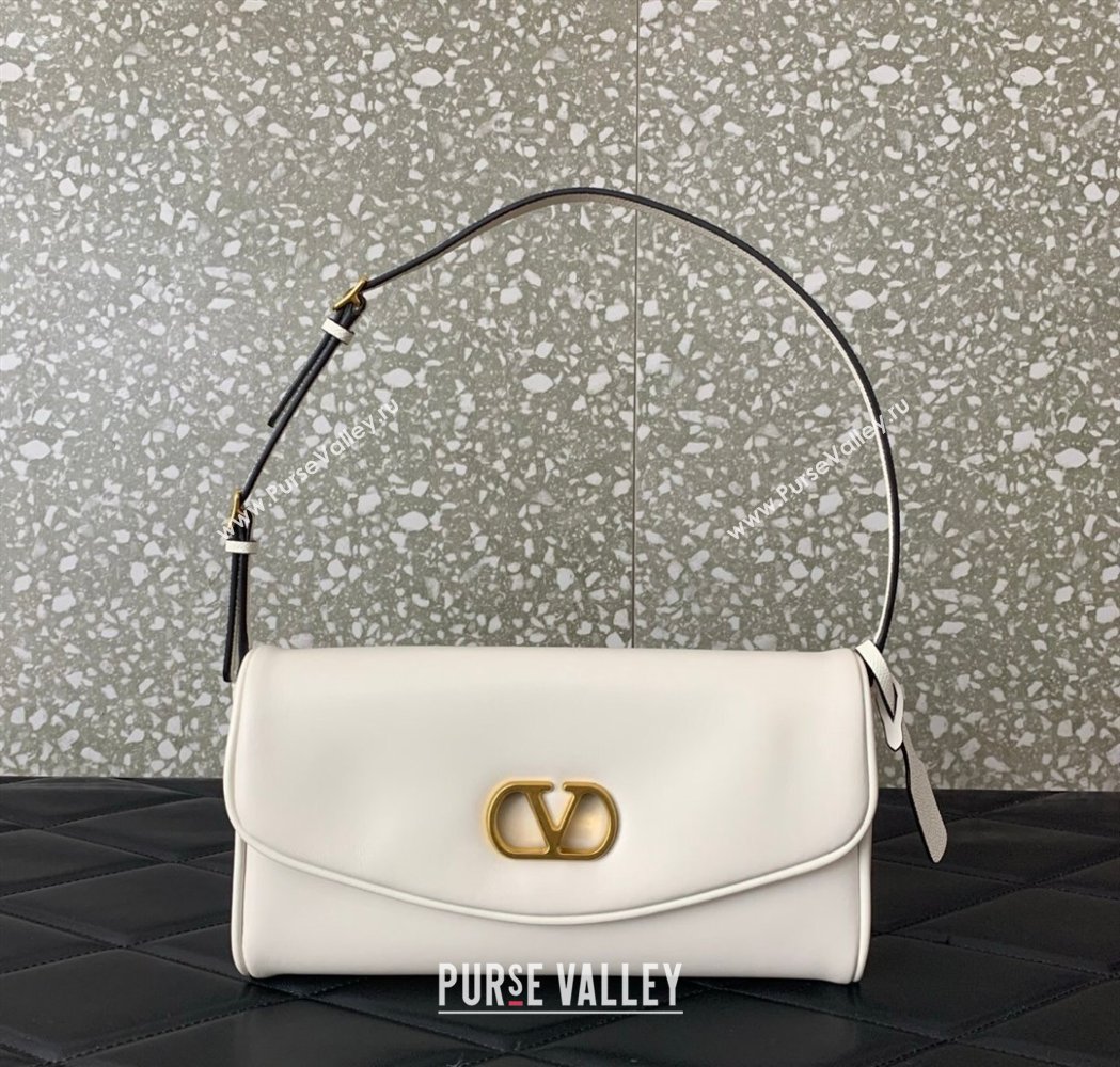 Valentino Devain Small Shoulder Bag in Lambskin Leather White 2026 2031 (LKF-260120019)