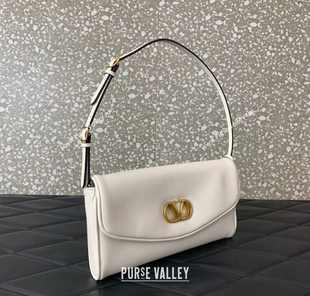 Valentino Devain Small Shoulder Bag in Lambskin Leather White 2026 2031 (LKF-260120019)