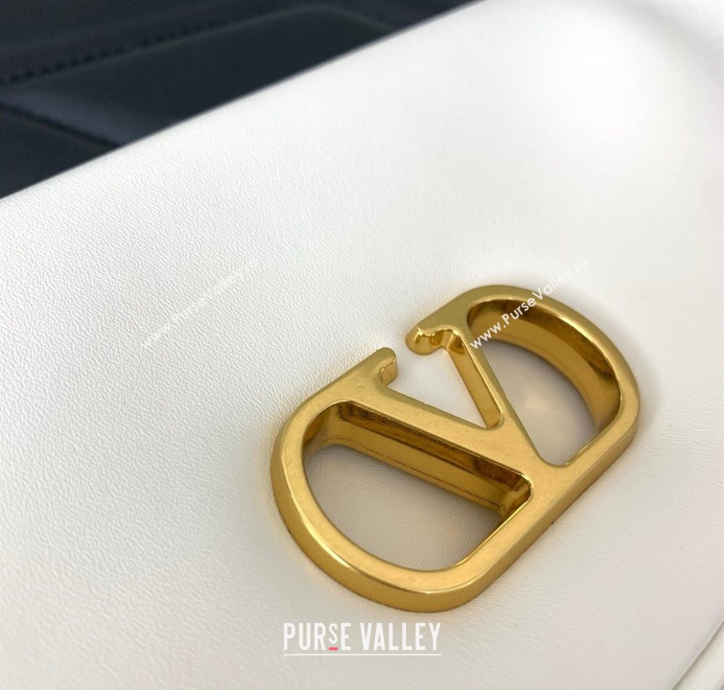 Valentino Devain Small Shoulder Bag in Lambskin Leather White 2026 2031 (LKF-260120019)