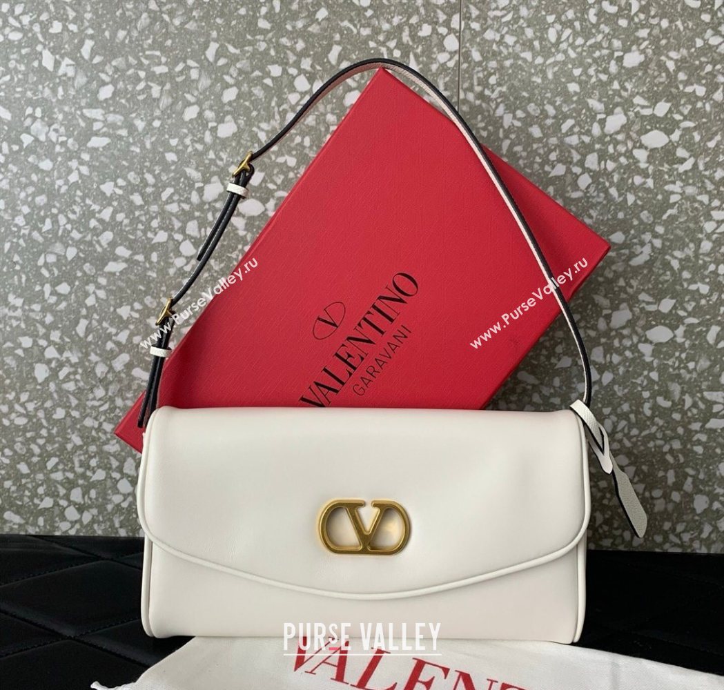 Valentino Devain Small Shoulder Bag in Lambskin Leather White 2026 2031 (LKF-260120019)