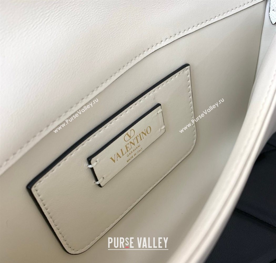 Valentino Devain Small Shoulder Bag in Lambskin Leather White 2026 2031 (LKF-260120019)
