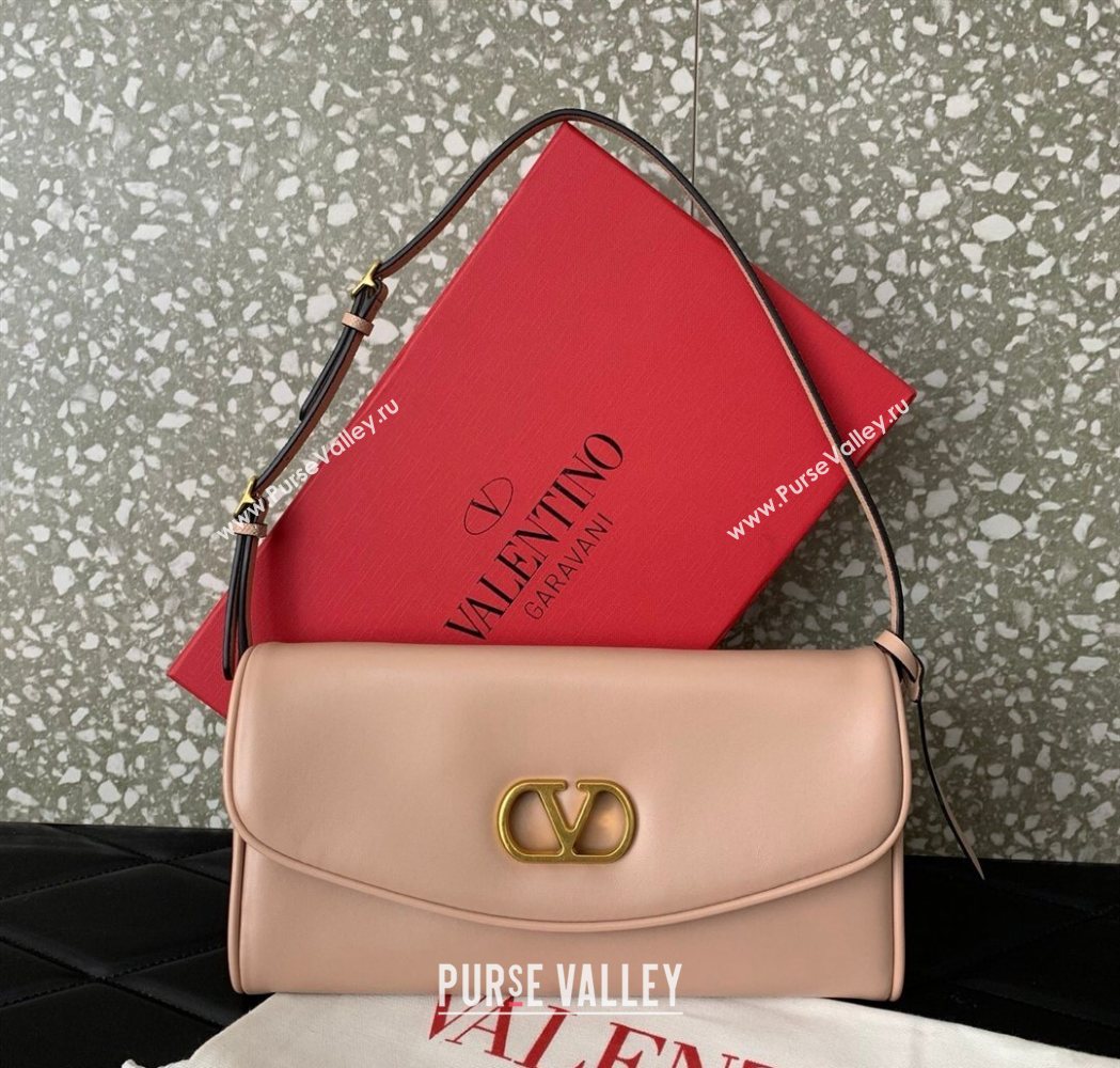 Valentino Devain Small Shoulder Bag in Lambskin Leather Light Pink 2026 2031 (LKF-260120020)