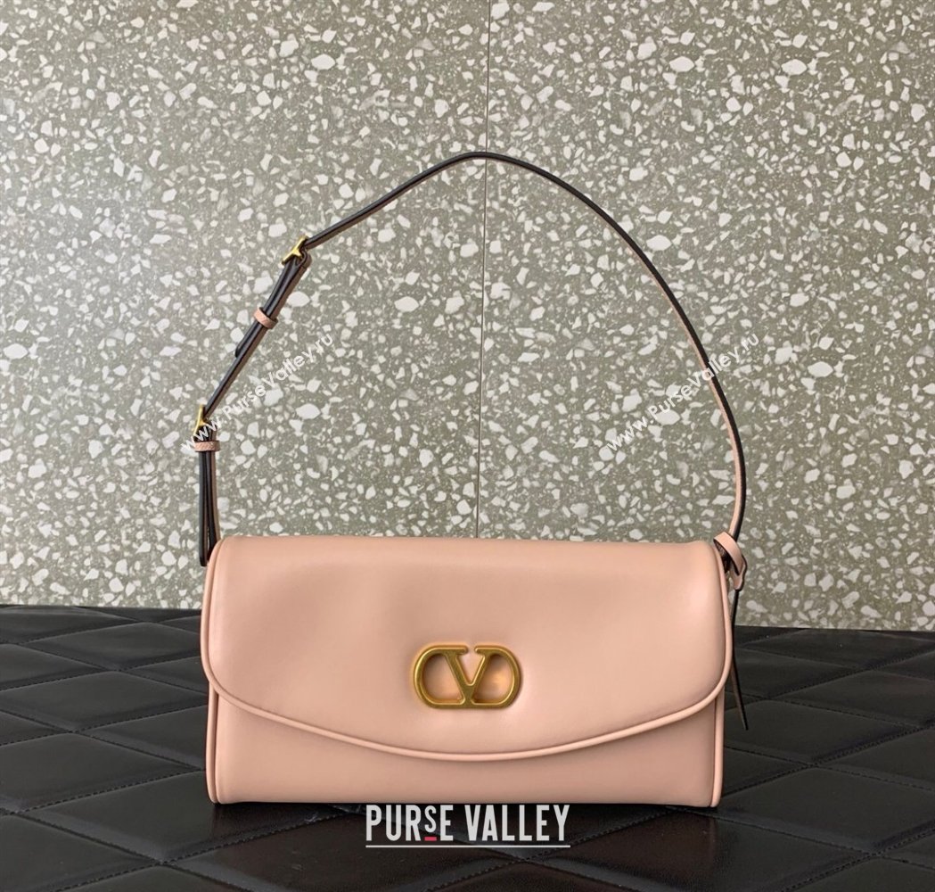 Valentino Devain Small Shoulder Bag in Lambskin Leather Light Pink 2026 2031 (LKF-260120020)