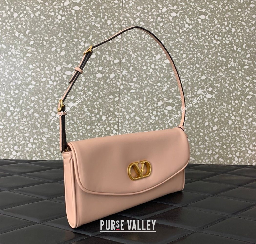Valentino Devain Small Shoulder Bag in Lambskin Leather Light Pink 2026 2031 (LKF-260120020)