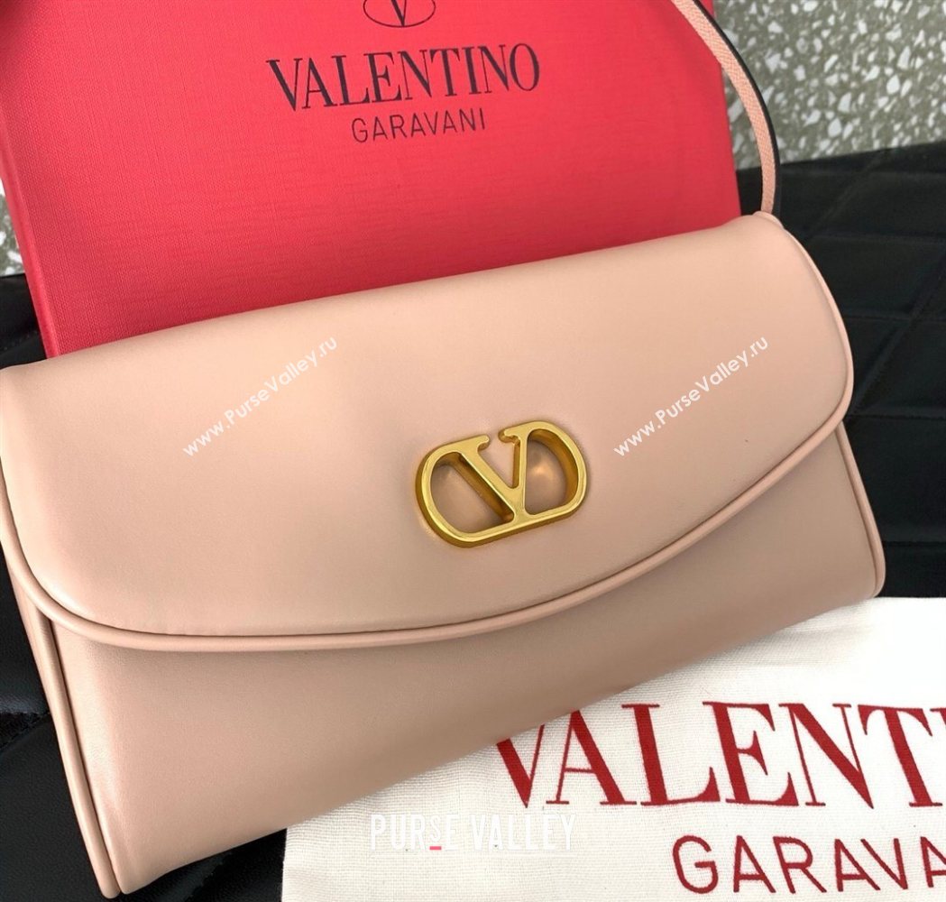 Valentino Devain Small Shoulder Bag in Lambskin Leather Light Pink 2026 2031 (LKF-260120020)