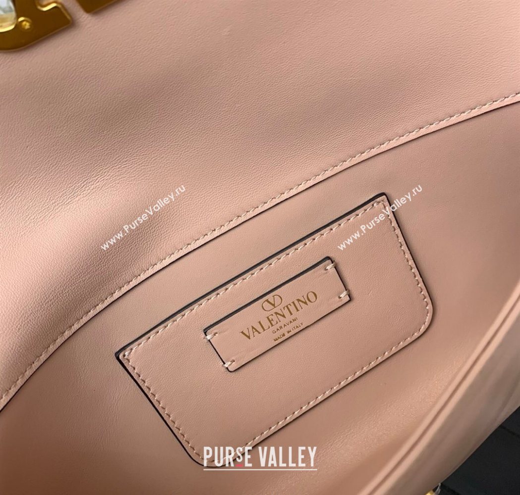Valentino Devain Small Shoulder Bag in Lambskin Leather Light Pink 2026 2031 (LKF-260120020)