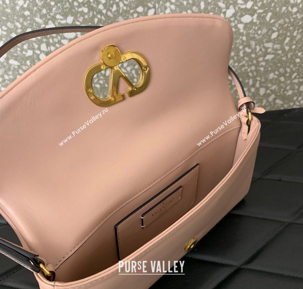 Valentino Devain Small Shoulder Bag in Lambskin Leather Light Pink 2026 2031 (LKF-260120020)