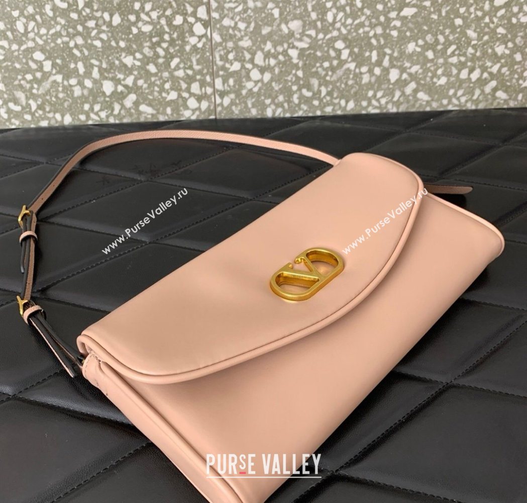 Valentino Devain Small Shoulder Bag in Lambskin Leather Light Pink 2026 2031 (LKF-260120020)