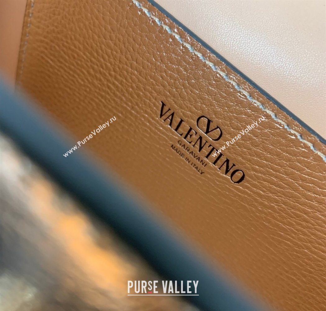 Valentino Small Rockstud Metallic Grainy Calfskin Crossbody bag Rose Gold 2025 VLTN0322 (LKF-260120024)