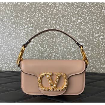 Valentino Garavani Loco Small Shoulder Bag In Calfskin Leather With Jewel Logo Nude Pink 2025 5053 (LKF-260120026)