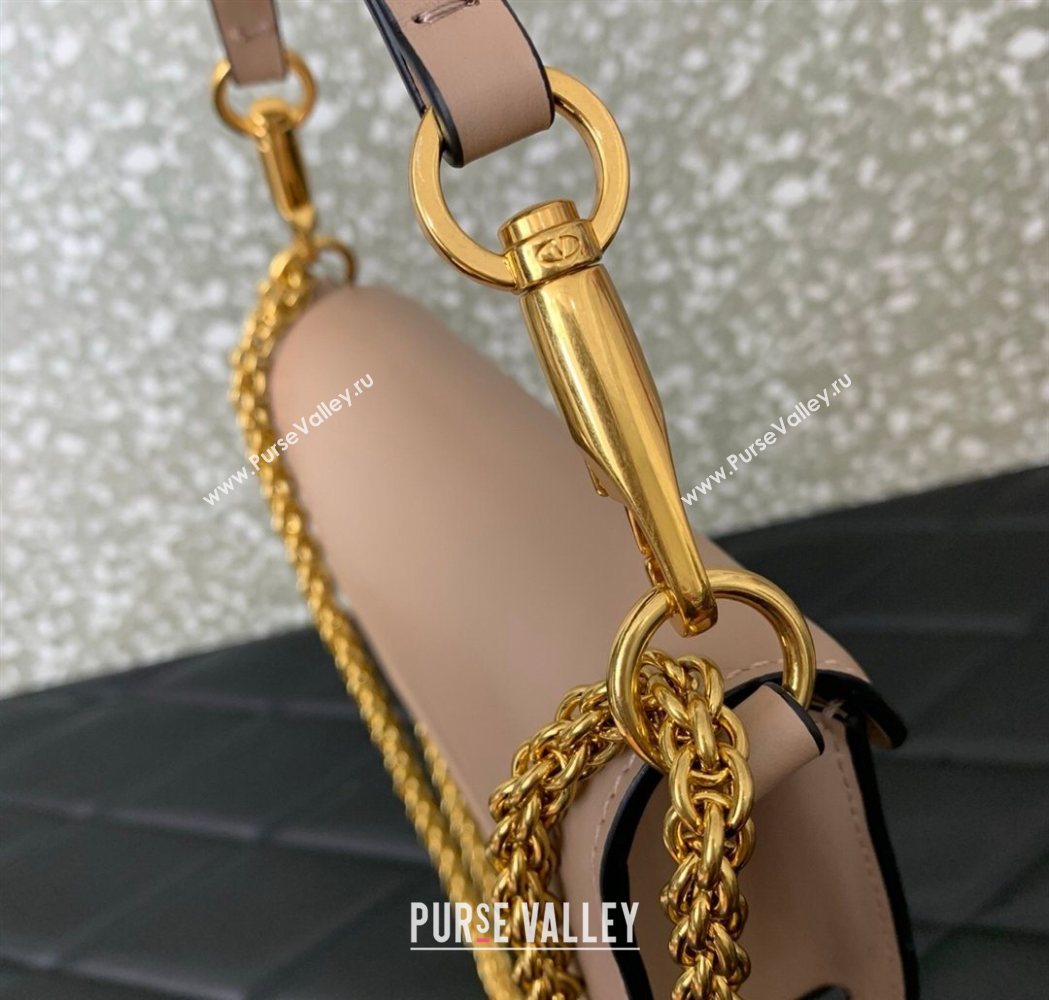 Valentino Garavani Loco Small Shoulder Bag In Calfskin Leather With Jewel Logo Nude Pink 2025 5053 (LKF-260120026)