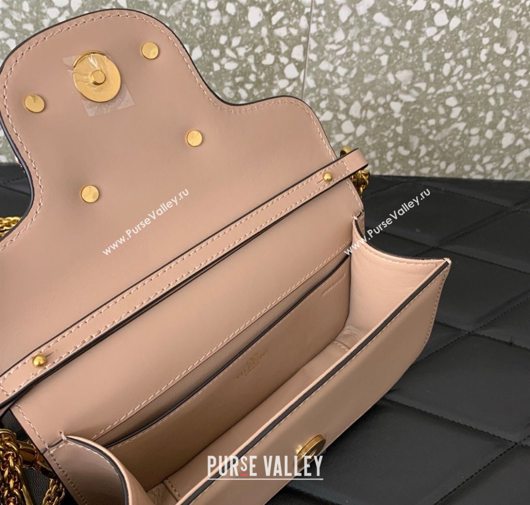 Valentino Garavani Loco Small Shoulder Bag In Calfskin Leather With Jewel Logo Nude Pink 2025 5053 (LKF-260120026)