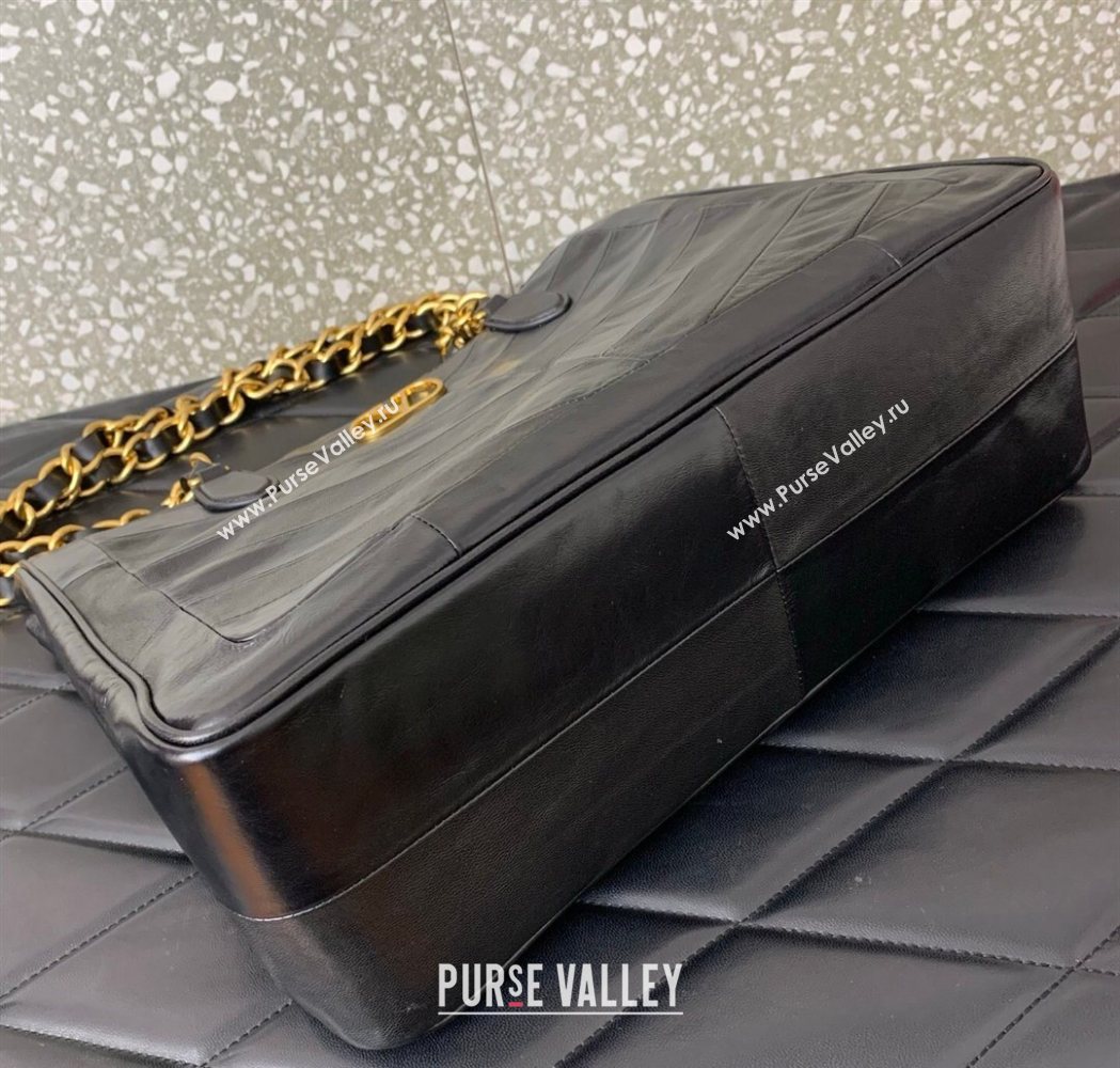 Valentino Laseine Shopping Bag in V Shiny and Matte Nappa Leather Black 2026 0084 (LKF-260120027)