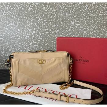 Valentino Panthea Small HandBag in V Shiny and Matte Nappa Leather Nude 2026 0075 (LKF-260120012)