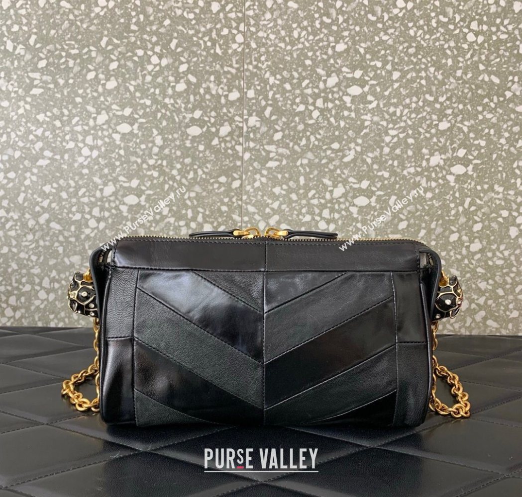 Valentino Panthea Small HandBag in V Shiny and Matte Nappa Leather Black 2026 0075 (LKF-260120011)