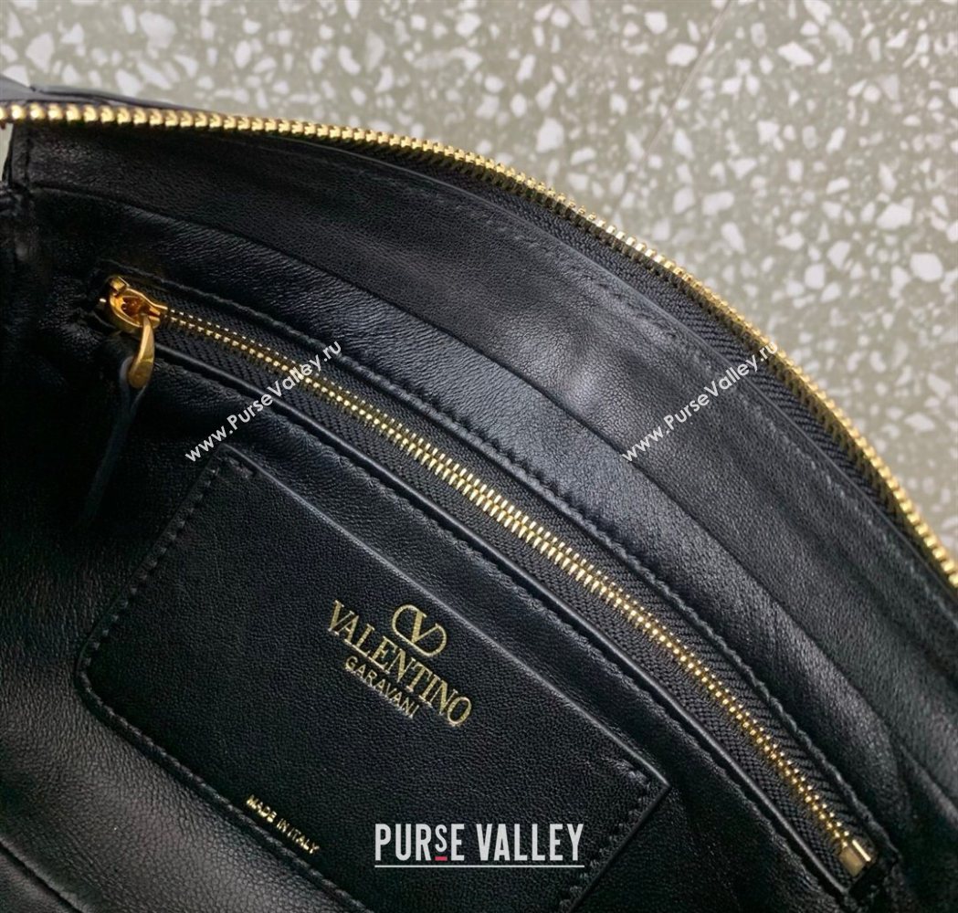 Valentino Panthea Small HandBag in V Shiny and Matte Nappa Leather Black 2026 0075 (LKF-260120011)