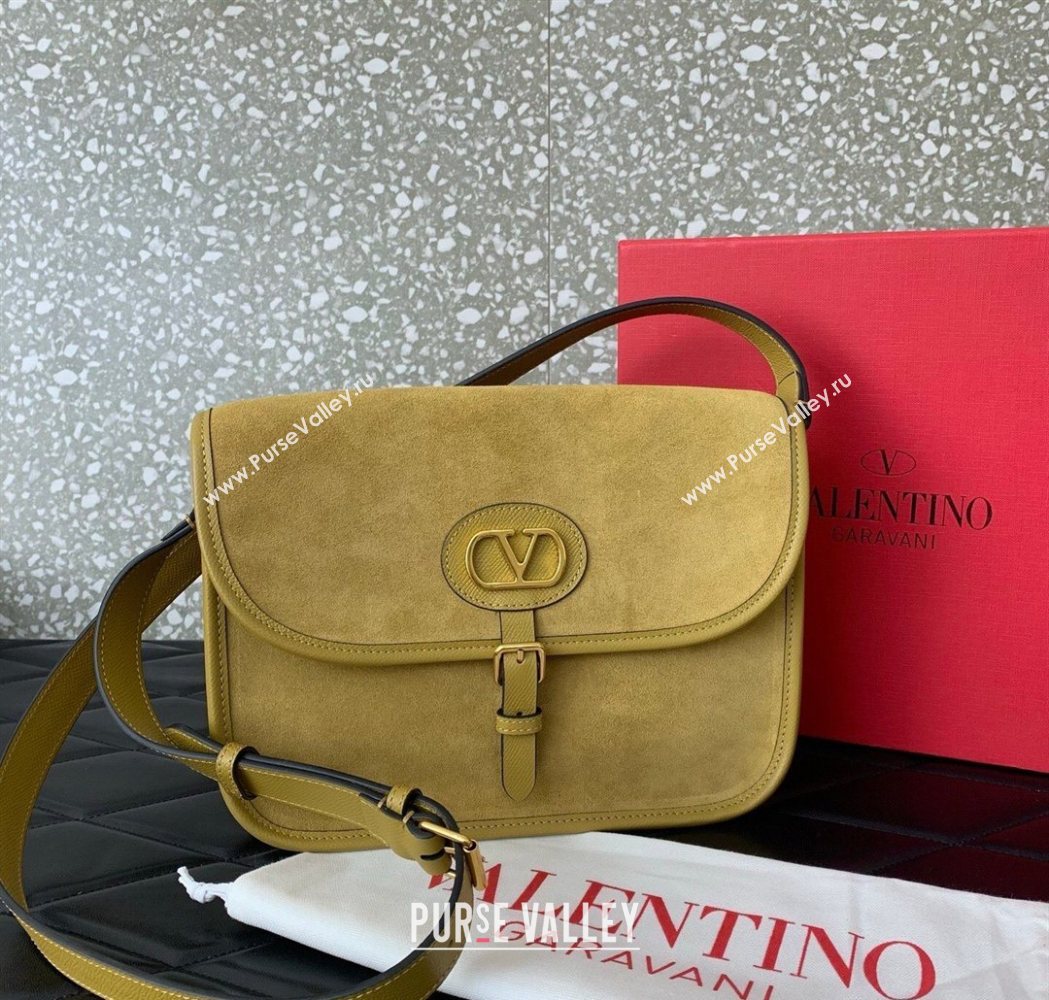 Valentino Antibes Shoulder Bag in Suede Yellow 2026 2078 (LKF-260120003)