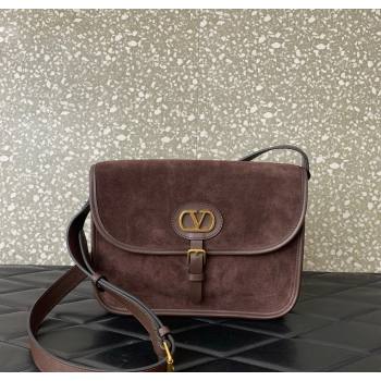 Valentino Antibes Shoulder Bag in Suede Dark Brown 2026 2078 (LKF-260120001)