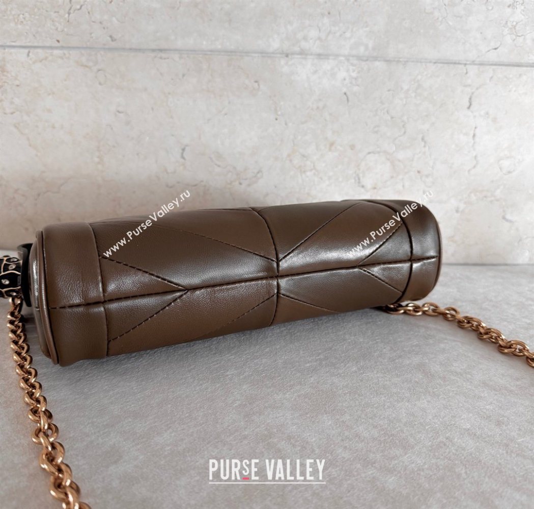 Valentino Panthea Small HandBag in V Shiny and Matte Nappa Leather Oak Brown 2026 8900 (JD-260120015)