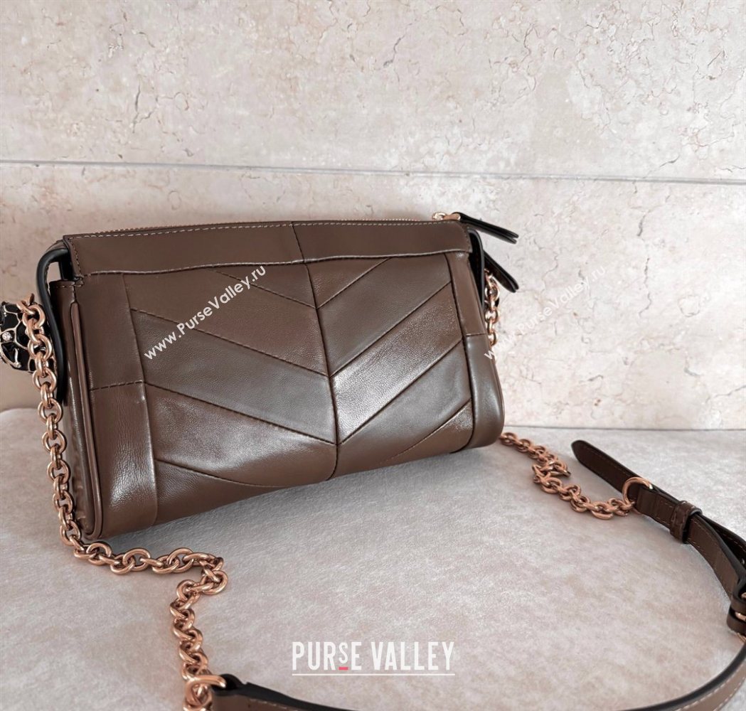 Valentino Panthea Small HandBag in V Shiny and Matte Nappa Leather Oak Brown 2026 8900 (JD-260120015)
