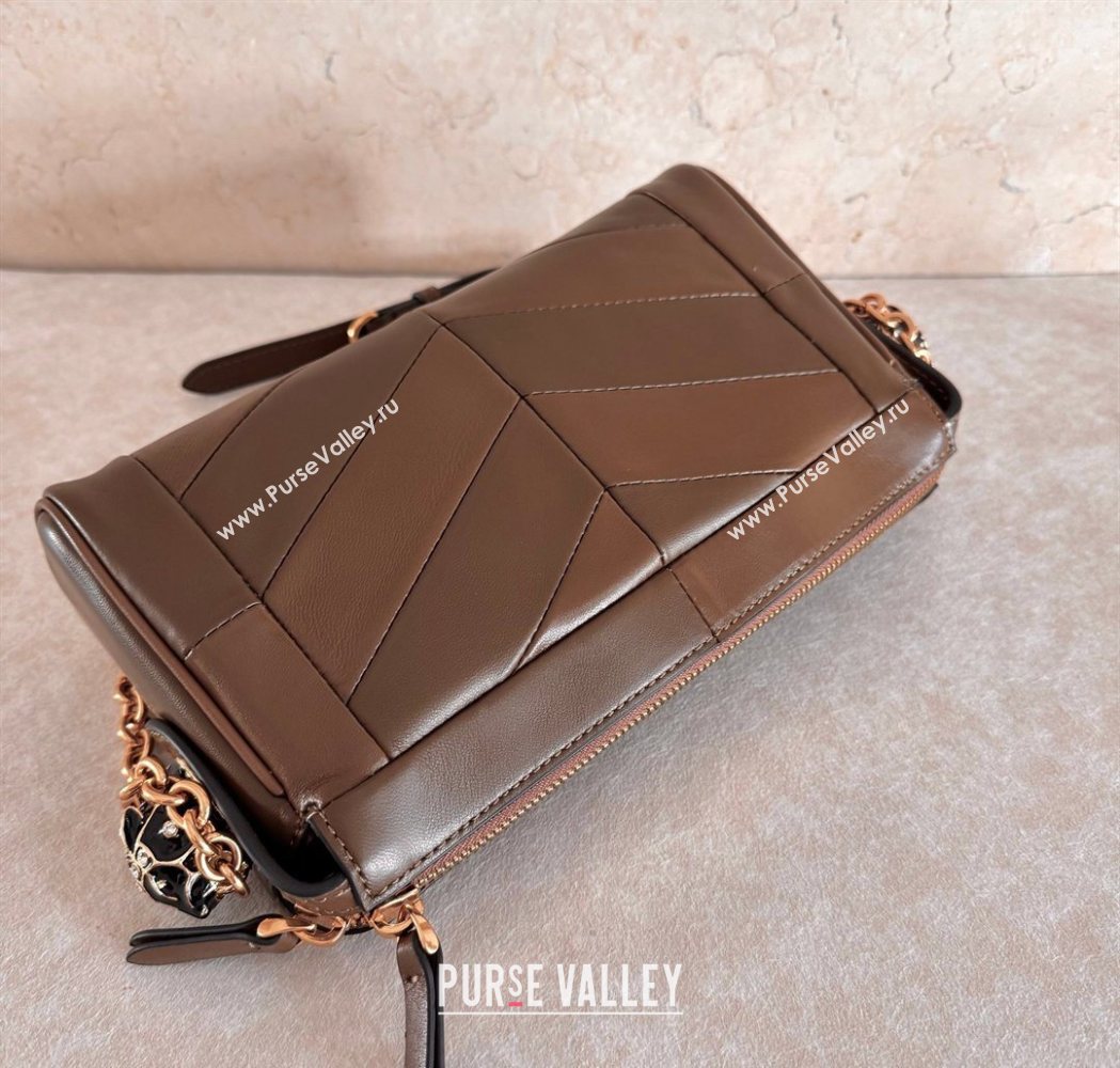 Valentino Panthea Small HandBag in V Shiny and Matte Nappa Leather Oak Brown 2026 8900 (JD-260120015)