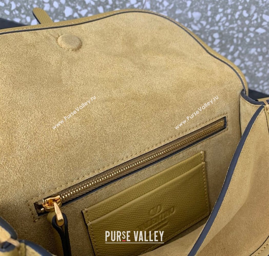 Valentino Antibes Small Shoulder Bag in Suede Yellow 2026 2088 (LKF-260120005)