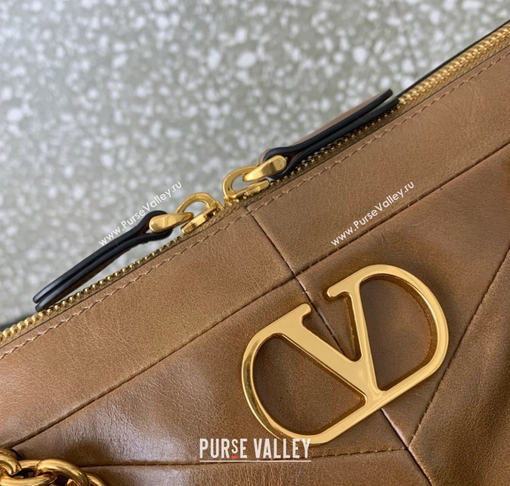 Valentino Panthea HandBag in V Shiny and Matte Nappa Leather Brown2 2026 0070 (LKF-260120007)