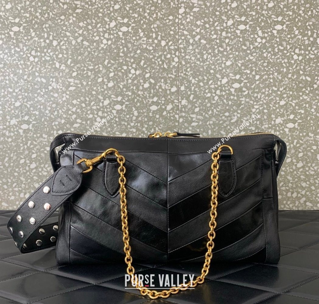 Valentino Panthea HandBag in V Shiny and Matte Nappa Leather Black 2026 0070 (LKF-260120008)