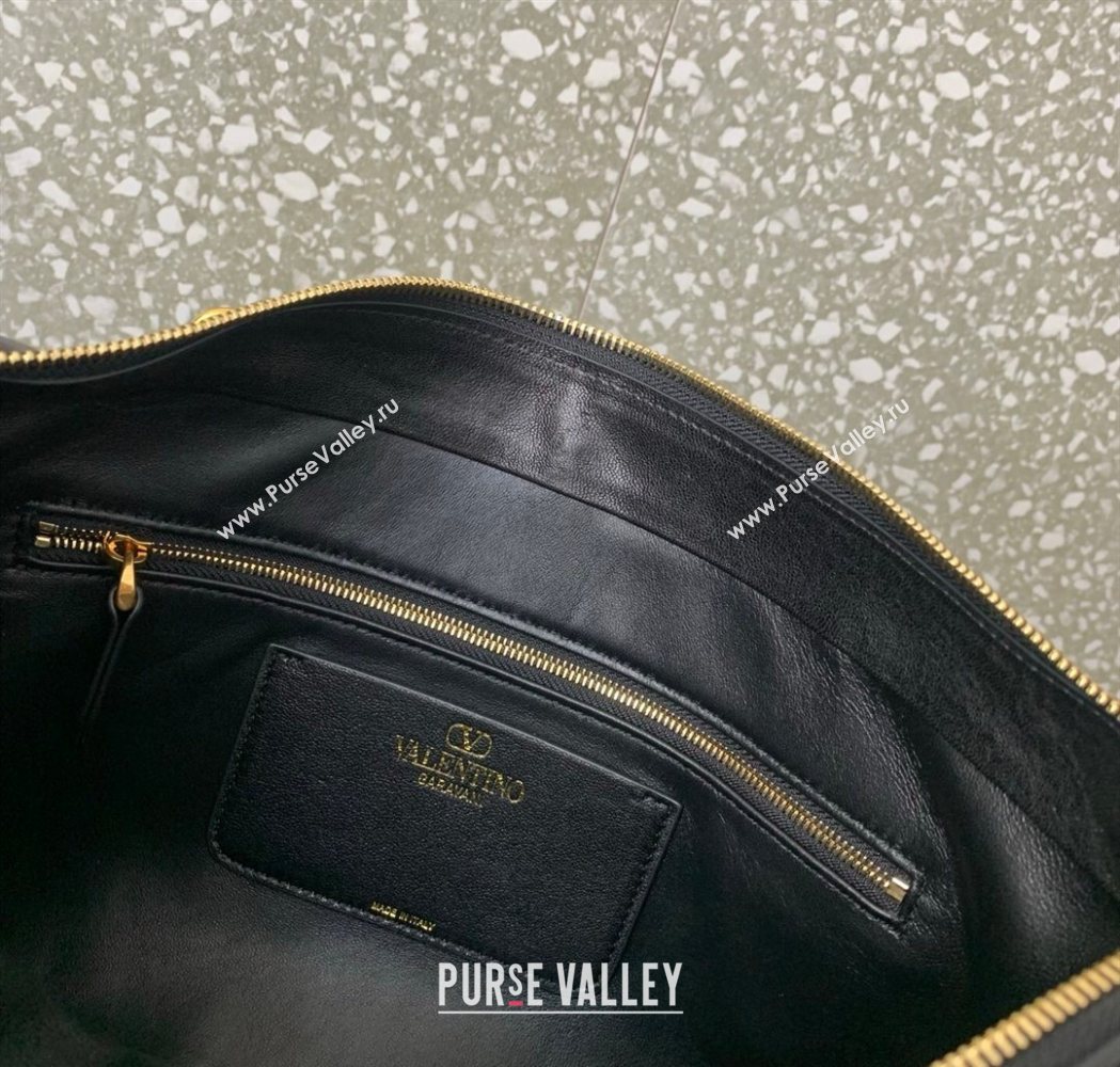 Valentino Panthea HandBag in V Shiny and Matte Nappa Leather Black 2026 0070 (LKF-260120008)