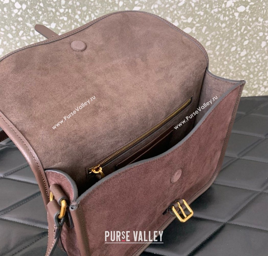 Valentino Antibes Shoulder Bag in Suede Dark Brown 2026 2078 (LKF-260120001)
